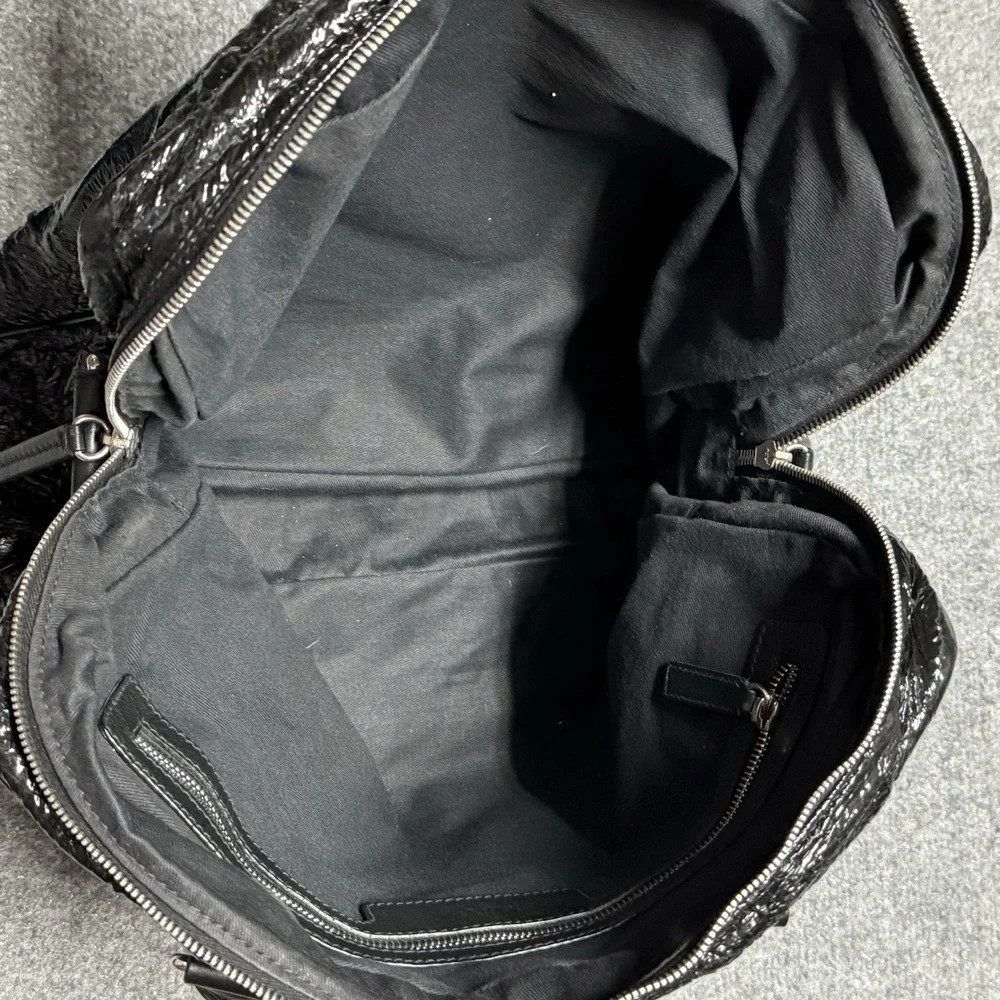 Dolce & Gabbana Briefcase Black Crinkle Leather Document Mens Business Bag